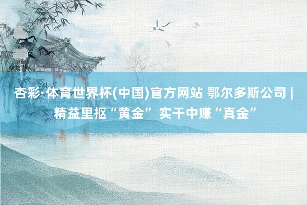 杏彩·体育世界杯(中国)官方网站 鄂尔多斯公司 | 精益里抠“黄金” 实干中赚“真金”