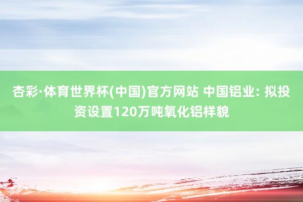 杏彩·体育世界杯(中国)官方网站 中国铝业: 拟投资设置120万吨氧化铝样貌