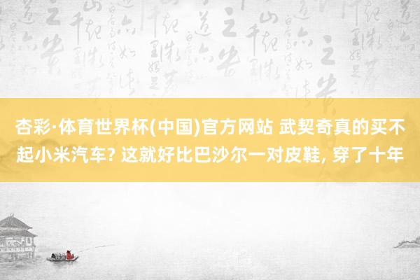 杏彩·体育世界杯(中国)官方网站 武契奇真的买不起小米汽车? 这就好比巴沙尔一对皮鞋， 穿了十年