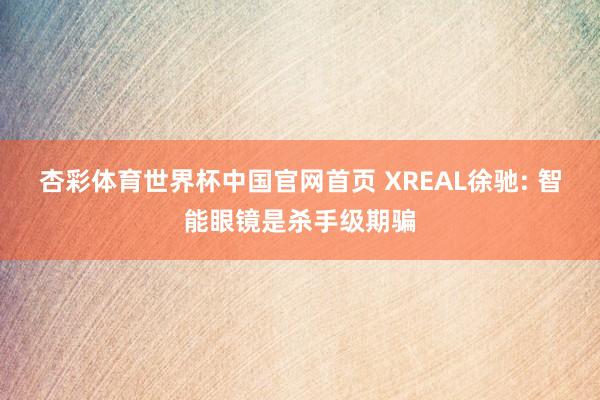 杏彩体育世界杯中国官网首页 XREAL徐驰: 智能眼镜是杀手级期骗