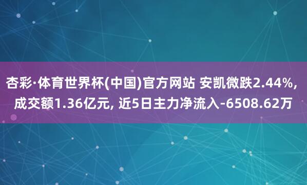 杏彩·体育世界杯(中国)官方网站 安凯微跌2.44%， 成交额1.36亿元， 近5日主力净流入-6508.62万