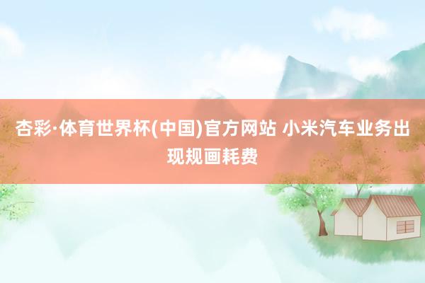 杏彩·体育世界杯(中国)官方网站 小米汽车业务出现规画耗费