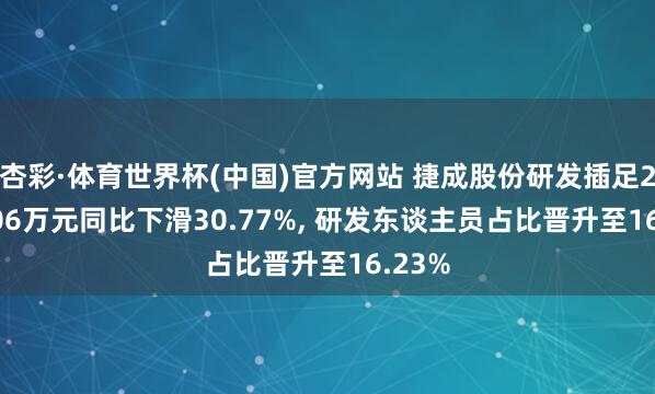 杏彩·体育世界杯(中国)官方网站 捷成股份研发插足2847.06万元同比下滑30.77%， 研发东谈主员占比晋升至16.23%