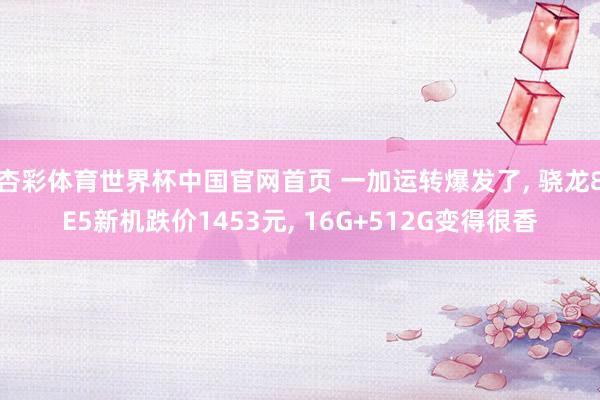 杏彩体育世界杯中国官网首页 一加运转爆发了， 骁龙8E5新机跌价1453元， 16G+512G变得很香