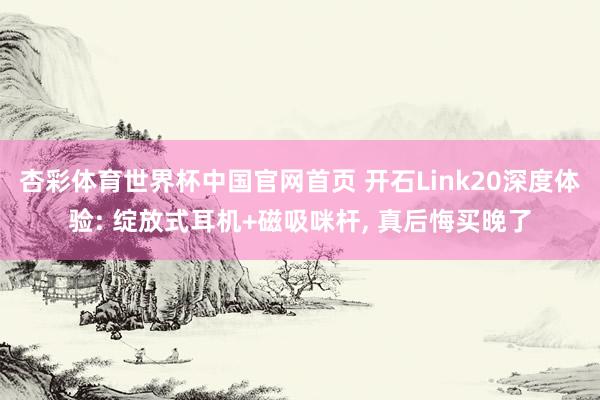 杏彩体育世界杯中国官网首页 开石Link20深度体验: 绽放式耳机+磁吸咪杆， 真后悔买晚了