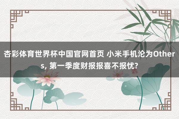 杏彩体育世界杯中国官网首页 小米手机沦为Others， 第一季度财报报喜不报忧?