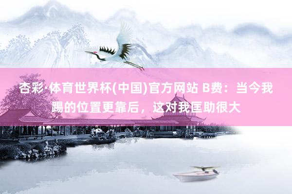 杏彩·体育世界杯(中国)官方网站 B费：当今我踢的位置更靠后，这对我匡助很大
