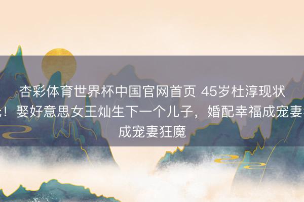 杏彩体育世界杯中国官网首页 45岁杜淳现状曝光！娶好意思女王灿生下一个儿子，婚配幸福成宠妻狂魔