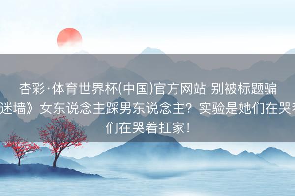 杏彩·体育世界杯(中国)官方网站 别被标题骗了!《迷墙》女东说念主踩男东说念主?实验是她们在哭着扛家!