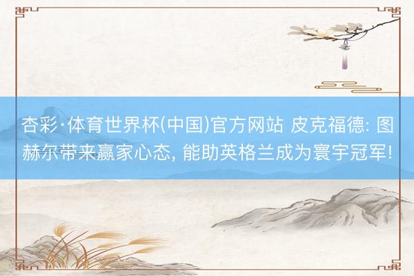 杏彩·体育世界杯(中国)官方网站 皮克福德: 图赫尔带来赢家心态， 能助英格兰成为寰宇冠军!
